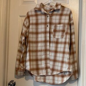 Plaid Shirt in Orange and White